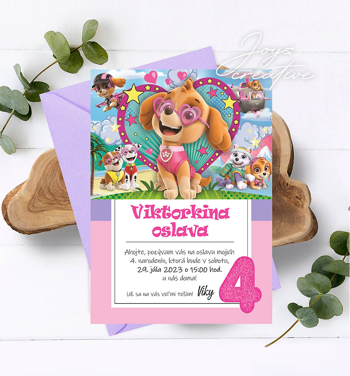 Pozvánka Labková patrola, paw patrol (Vzor 6)