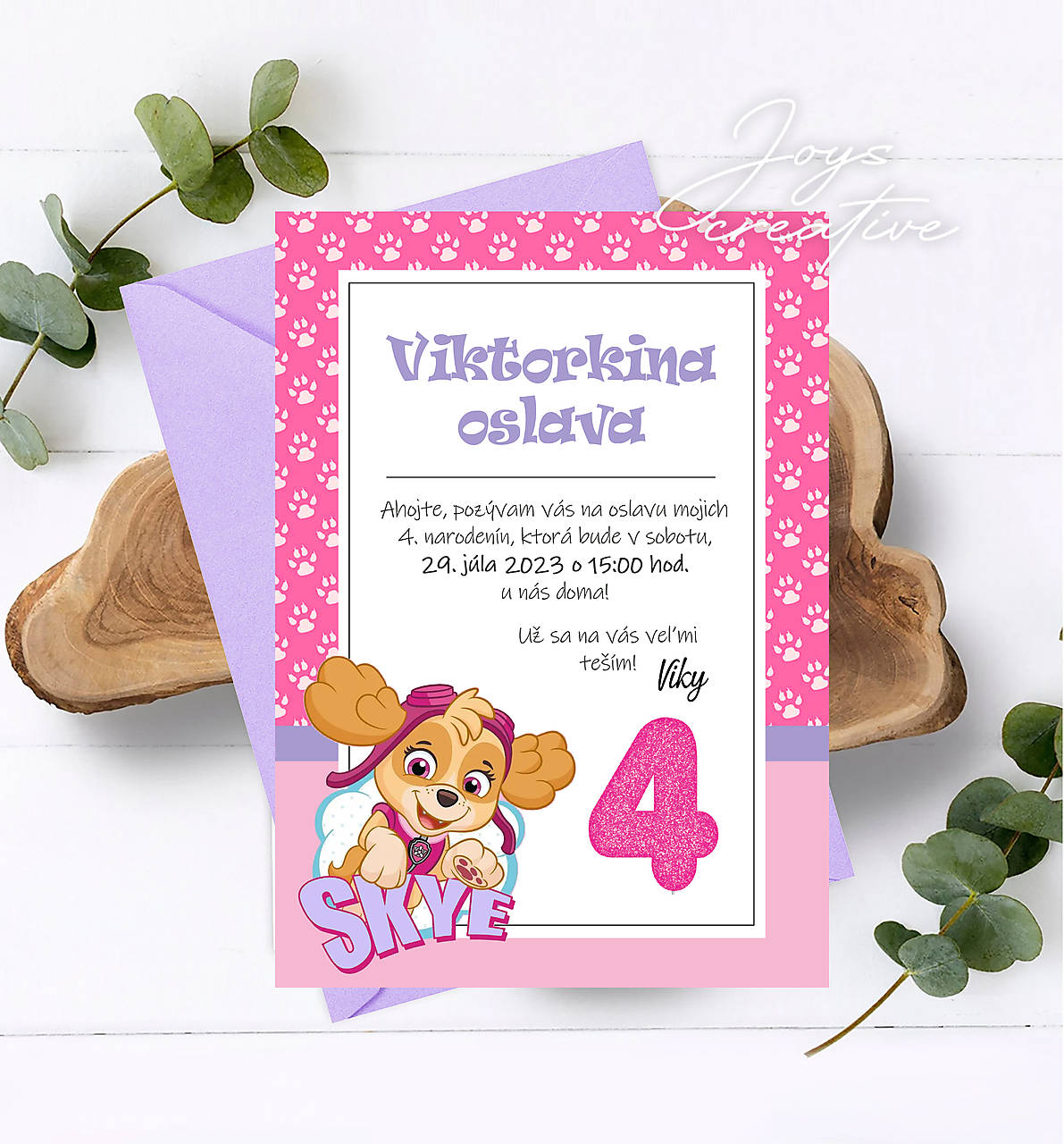 Pozvánka Labková patrola, paw patrol (Vzor 8)