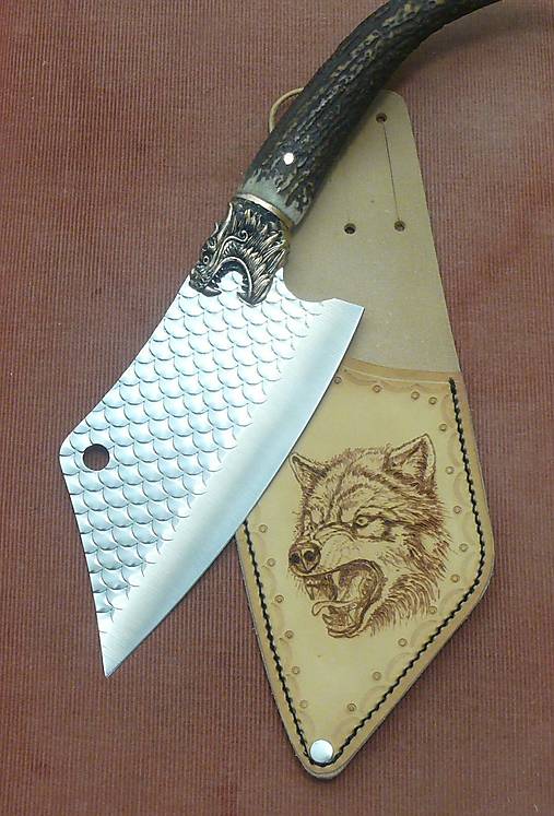 Príbory, varešky, pomôcky - Drak - kuchynský nôž sekáč - 18176219_