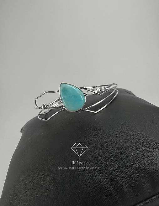 Strieborný 925/1000 náramok s larimarom