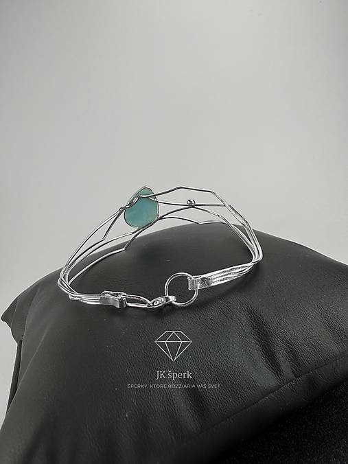 Strieborný 925/1000 náramok s larimarom