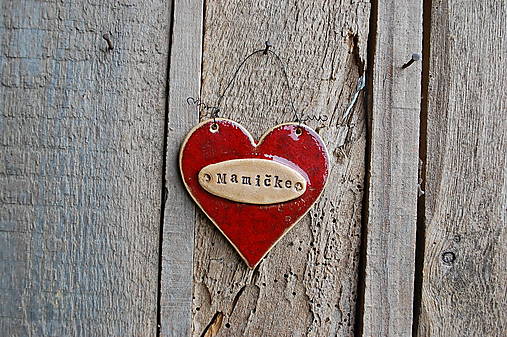 Dekorácie - Keramické srdiečko Mamičke - 18175151_