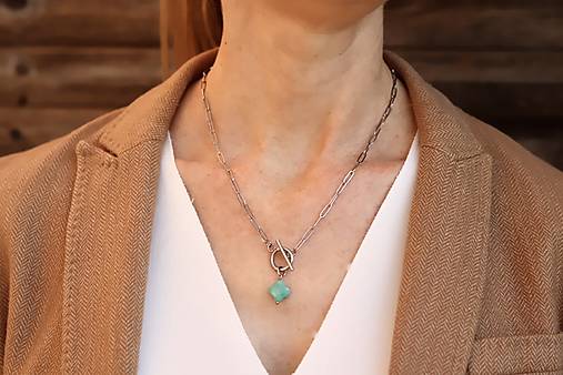 Náhrdelník - štvorlístok amazonit