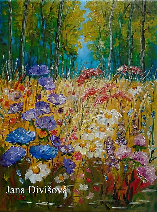 Obrazy - Na lesnej čistinke- originál - 18174511_