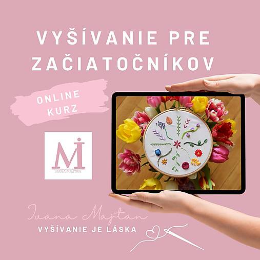 Kurzy - Online kurz - Ručné vyšívanie pre začiatočníkov - video kurz + PDF návod - 18176271_