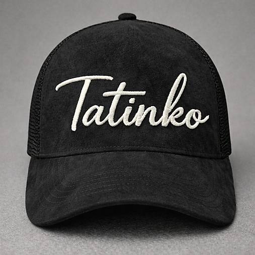 Čiapky, čelenky, klobúky - Vyšívaná šiltovka TATINKO – 3D puff výšivka - 18174815_