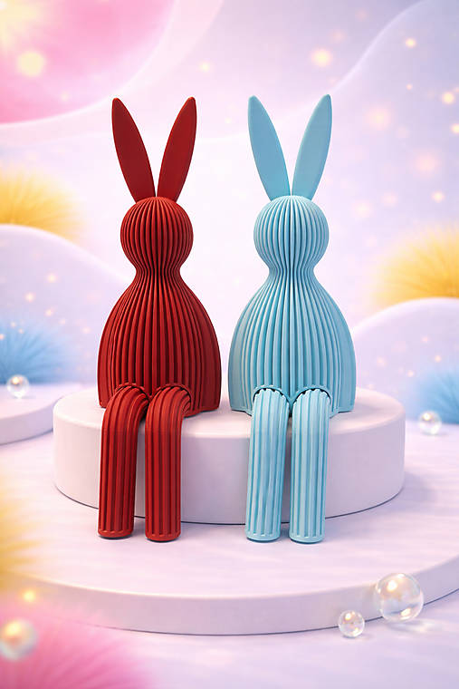 Moderné 3D sediace zajačiky – dizajnová dekorácia do interiéru