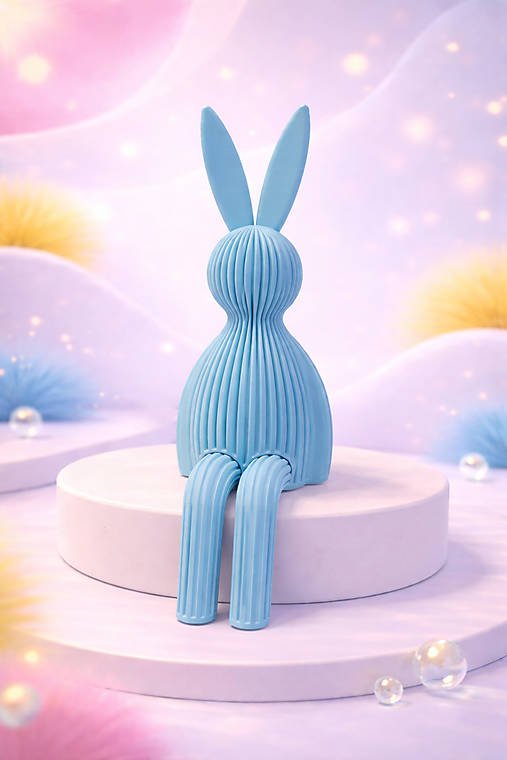 Moderné 3D sediace zajačiky – dizajnová dekorácia do interiéru