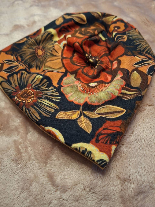 Detské čiapky - Detská čiapka Veľké kvety - 18178242_