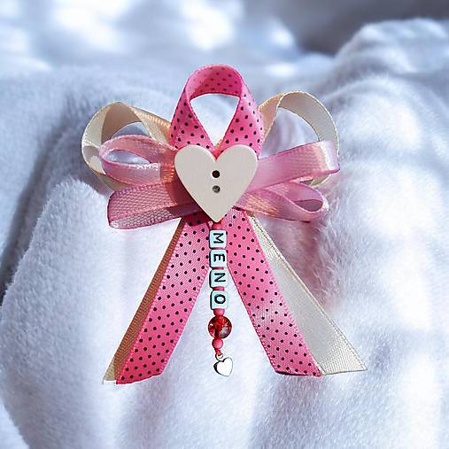 Stužka (mašlička) proti urieknutiu na kočík  (Ružová)