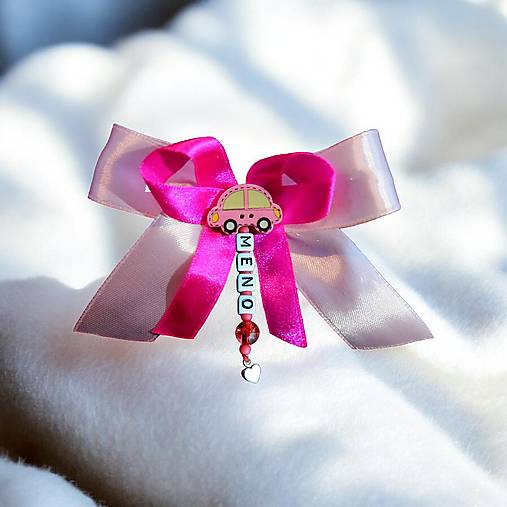 Stužka (mašlička) proti urieknutiu na kočík  (Ružová)
