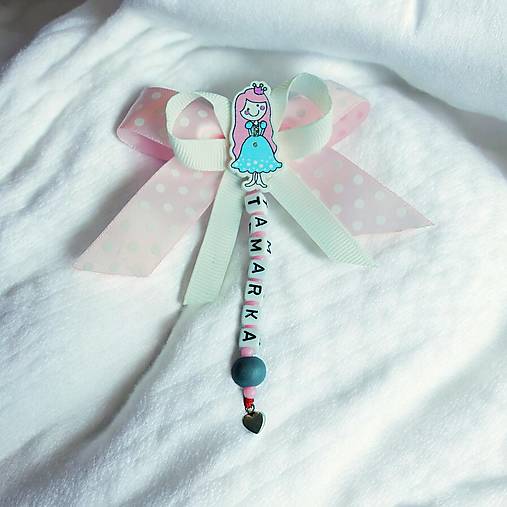 Stužka (mašlička) proti urieknutiu na kočík  (Ružová)