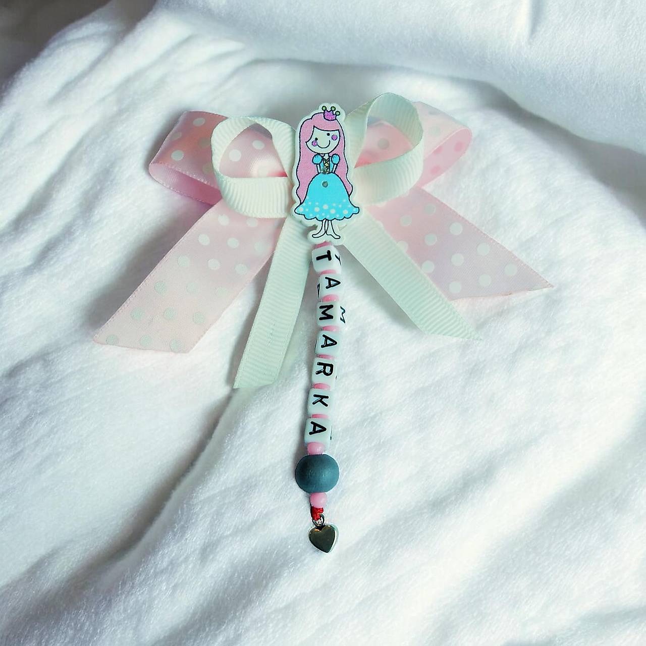 Stužka (mašlička) proti urieknutiu na kočík  (Ružová)