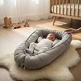 Detský textil - Ľanové hniezdo pre novorodencov - 18177672_