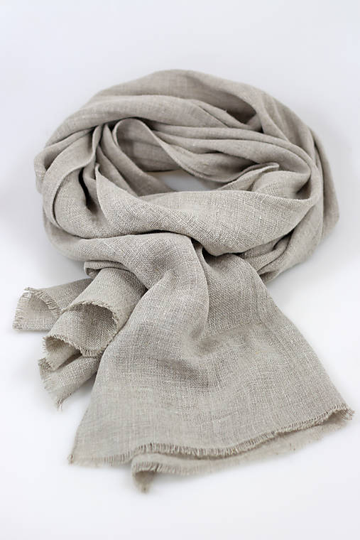 Prírodná raw casual šatka Nature zo 100 % ľanu v minimalistickom štýle