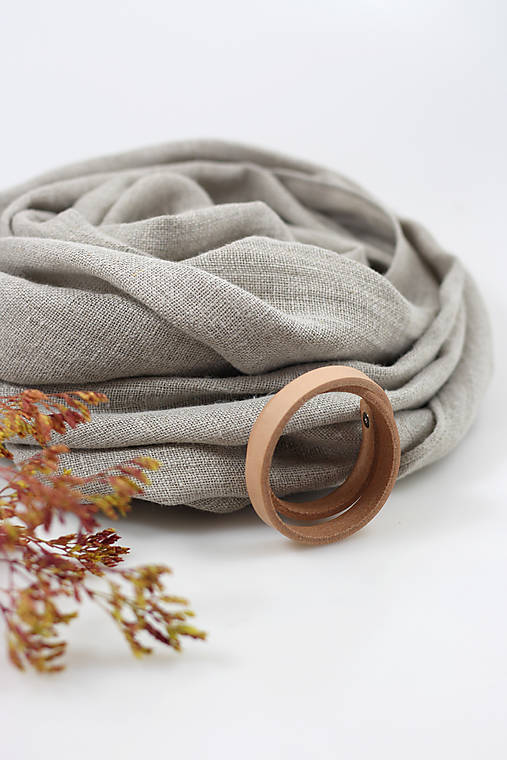 Prírodná raw casual šatka Nature zo 100 % ľanu v minimalistickom štýle