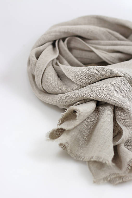 Prírodná raw casual šatka Nature zo 100 % ľanu v minimalistickom štýle