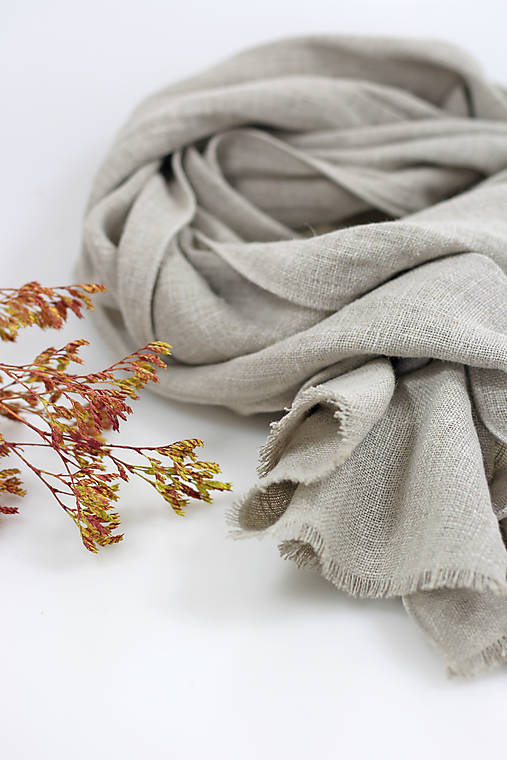 Prírodná raw casual šatka Nature zo 100 % ľanu v minimalistickom štýle