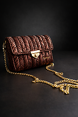 Kabelky - Ručné šitá kabelka "Choco Velvet"  - 18176922_