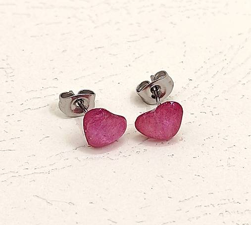 Náušnice - Srdiečka z ruže - N1006 - 18178547_