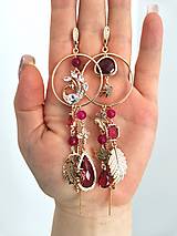 Náušnice - Ružový PÁV - 18176565_