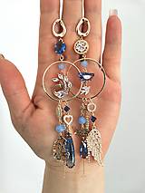 Náušnice - Modrý PÁV - 18176568_