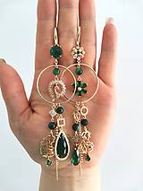 Náušnice - Zelený PÁV - 18176569_