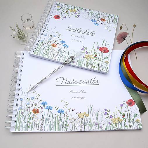 Papiernictvo - Lúčne kvety - kniha hostí a album - 18178395_