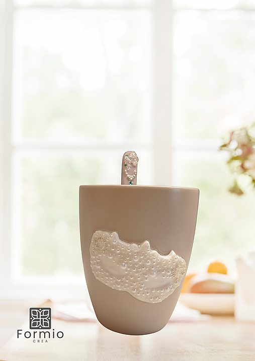 Perlový bál – elegantný set šálky a lyžičky