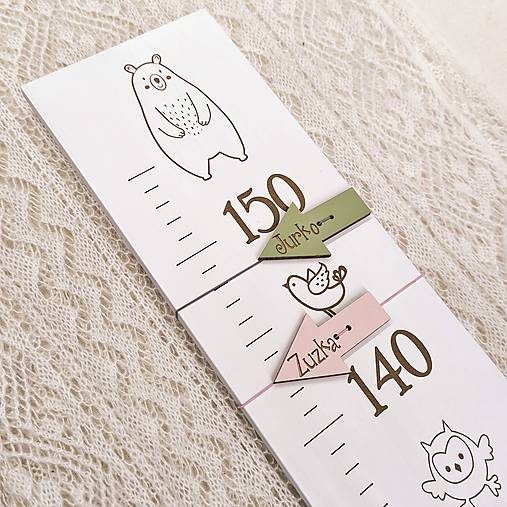 Nábytok - Detský meter "LESNÉ ZVIERATKÁ" - 18180271_