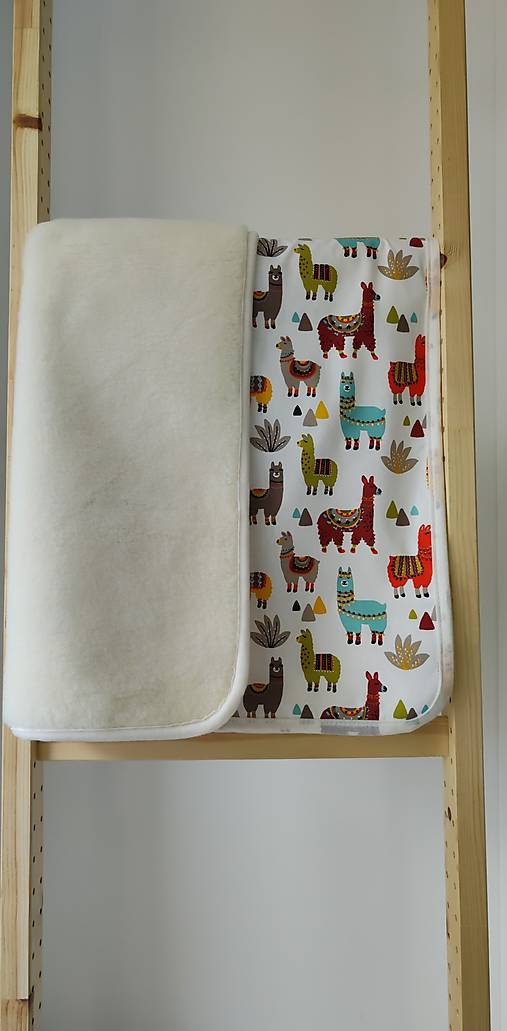Detský textil - VLNIENKA Ovčie rúno deka 100% MERINO TOP SUPER WASH Natural s kašmírom Lama - 18179888_