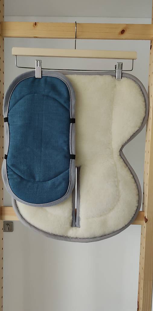 Detský textil - VLNIENKA vložka do autosedačky Cybex Cloud T proti poteniu a Prechladnutiu 100% ľan modrý - 18179984_