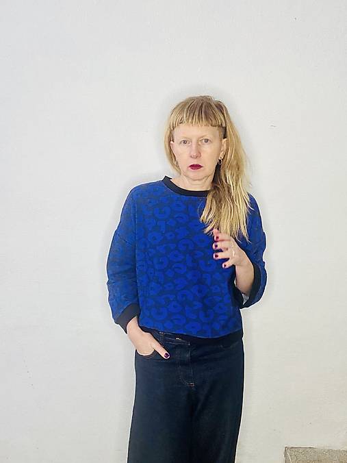 mikina z upletova 'leo blue'