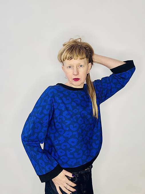 mikina z upletova 'leo blue'