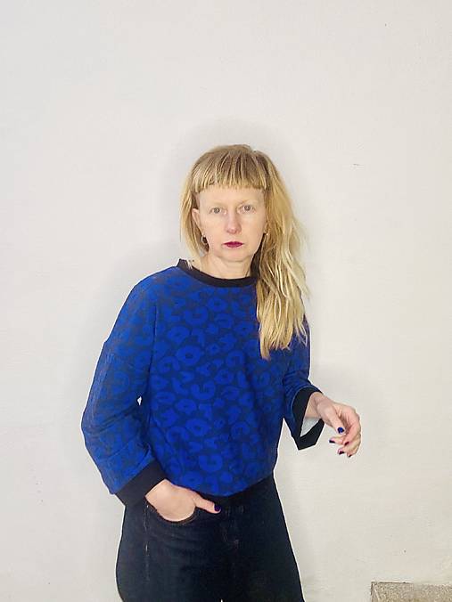 mikina z upletova 'leo blue'