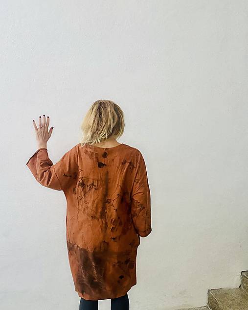 saty s vreckami EcoPrint skoricove