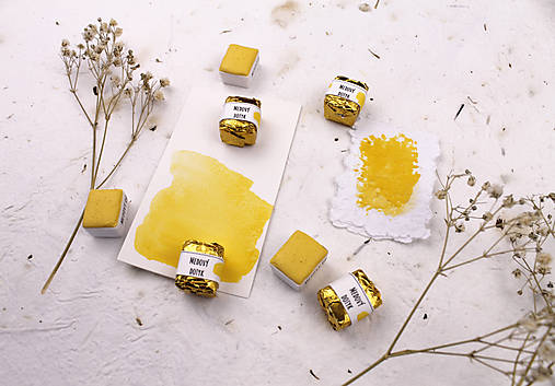 Materiál ručne robený - Pastelová akvarelová farba Medový dotyk - 18179782_