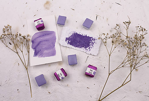 Materiál ručne robený - Pastelová akvarelová farba Ticho Fialiek - 18179799_