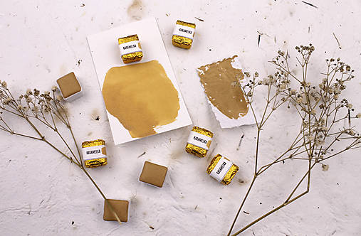 Materiál ručne robený - Pastelová akvarelová farba Karamelka - 18179807_