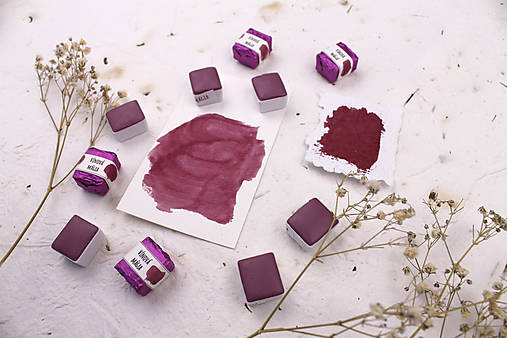 Materiál ručne robený - Pastelová akvarelová farba Vínová mágia - 18179819_