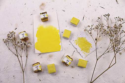 Materiál ručne robený - Pastelová akvarelová farba Letný lúč - 18179847_