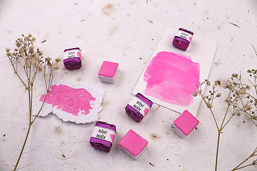 Materiál ručne robený - Pastelová akvarelová farba Ružový obláčik - 18179871_