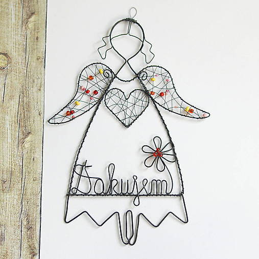 Drôtený anjelik "Ďakujem"