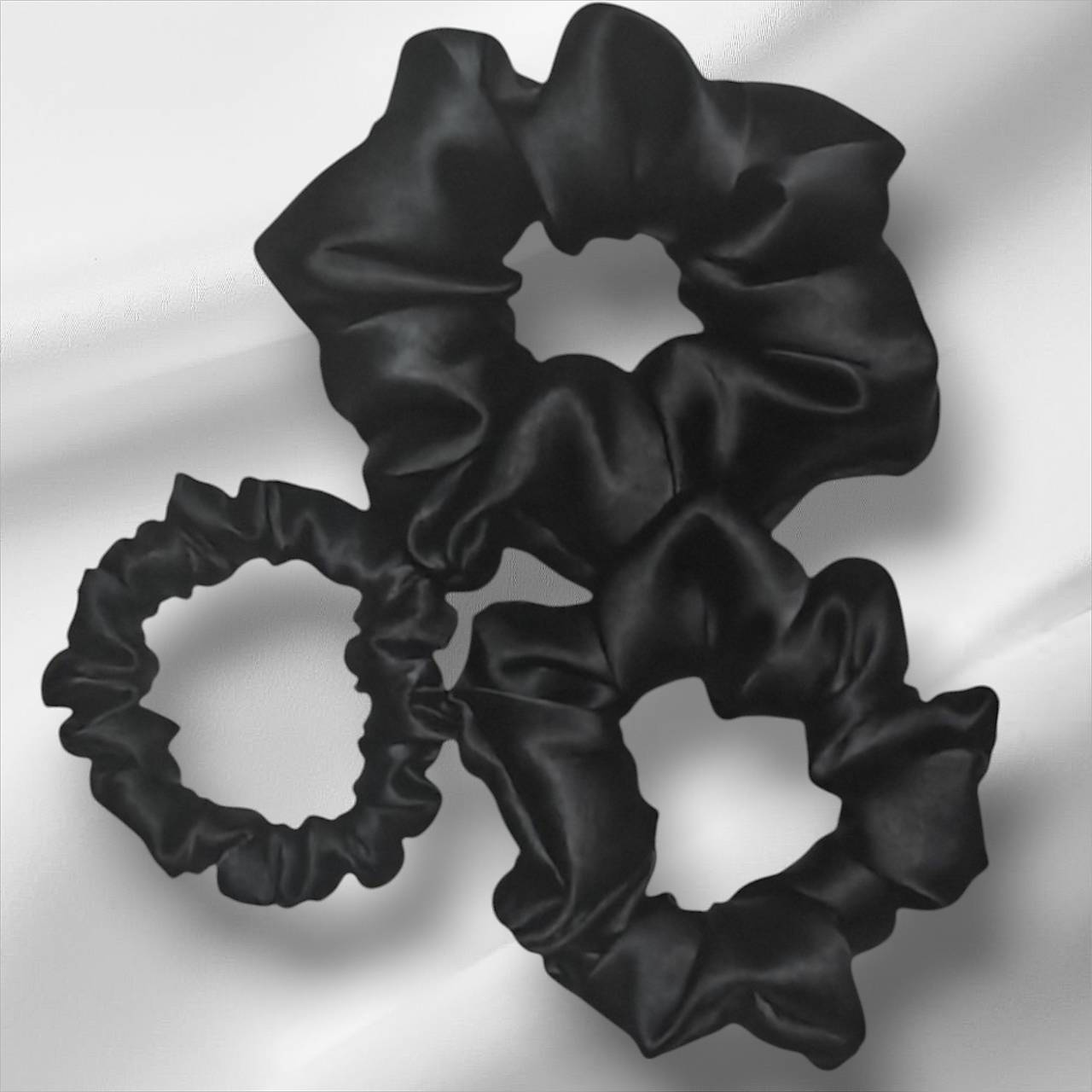 Hodvábna gumička do vlasov - pravý hodváb SilkByAG (Čierna stredná M)