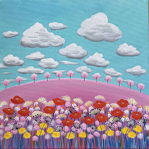 Letná lúka, originál 40x40