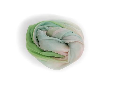 Šály a nákrčníky - "romantic pastel"  hodvábny šál skladom - 18181436_