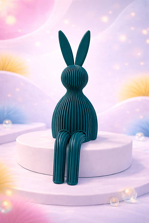 Moderné 3D sediace zajačiky – dizajnová dekorácia do interiéru