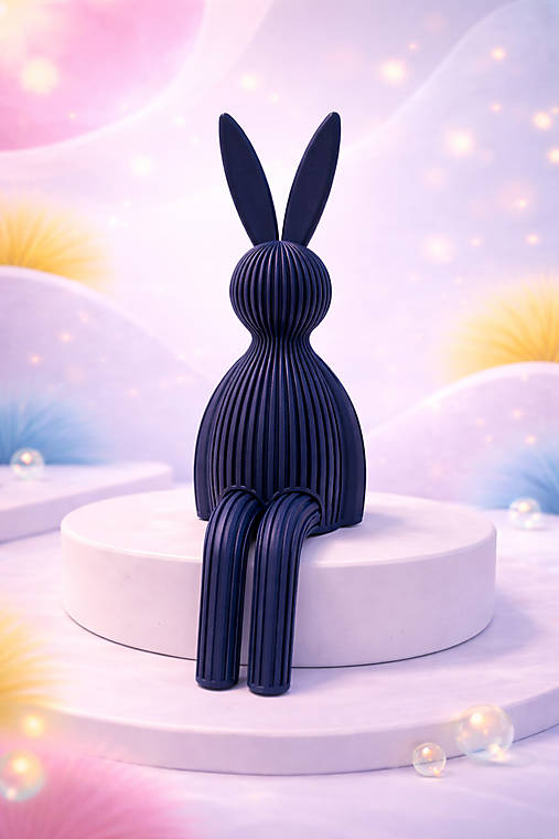 Moderné 3D sediace zajačiky – dizajnová dekorácia do interiéru