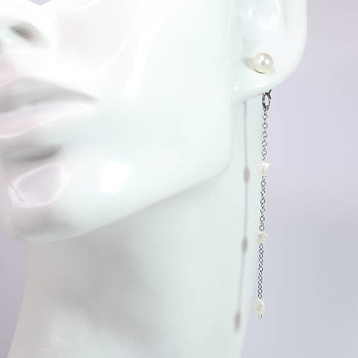 Perličkové retiazkové náušnice