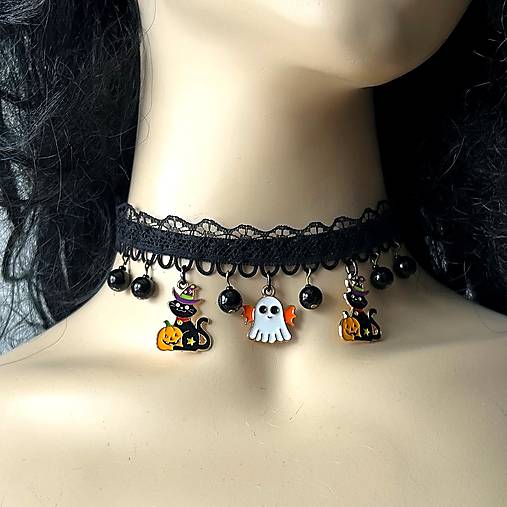 Náhrdelníky - Halloween obojok - 18183853_